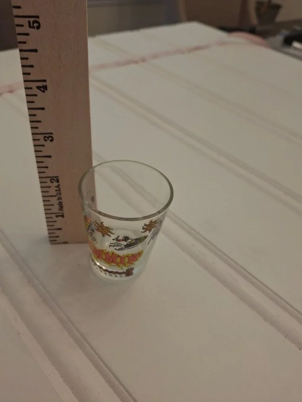 Vintage Jammin Bahamas Shot Glass Frosted Caribbean Surf Reggae Souvenir Barware